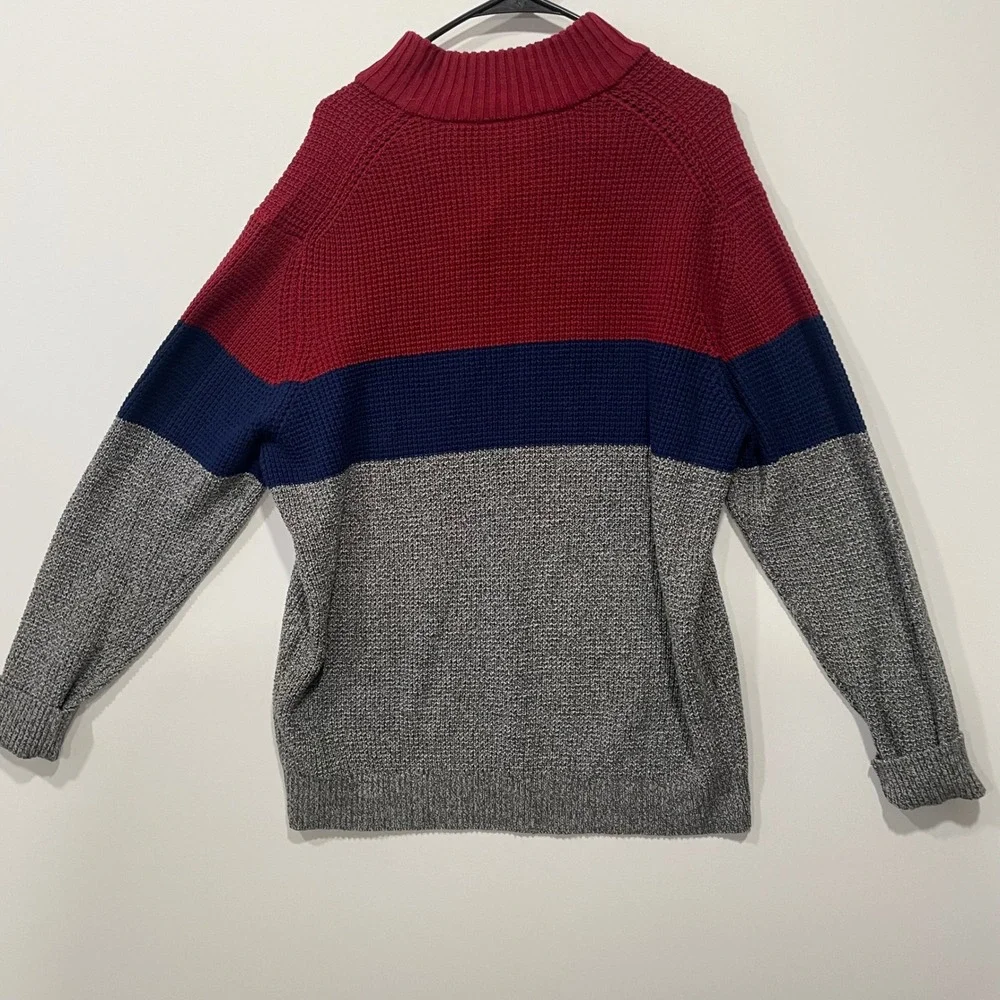 IZOD Men's Sweater‎ Size L Long Sleeve Shelter Island Color Blocked Stripe